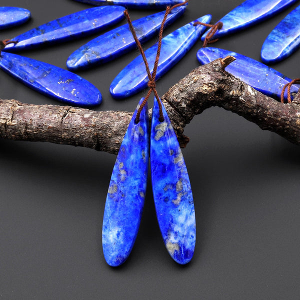AAA Natural Blue Lapis Earring Teardrop Matched Gemstone Beads Pair A33