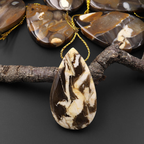 Rare Natural Australian Peanut Wood Top Side Drilled Teardrop Pendant A1
