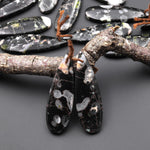 Natural Cherry Blossom Jasper Earring Pair Drilled Matched Teardrop Gemstone Beads