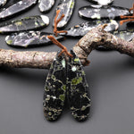 Natural Cherry Blossom Jasper Earring Pair Drilled Matched Teardrop Gemstone Beads