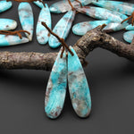 Natural Madagascar Blue Amazonite Teardrop Earring Drilled Matched Gemstone Bead Pair