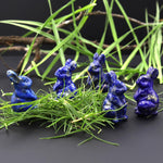 Hand-Carved Natural Blue Lapis Bunny Rabbit Figurine Crystal Miniature