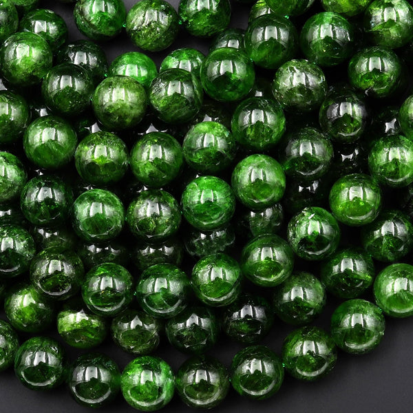 AAA Real Genuine Natural Green Chrome Diopside 8mm 10mm Round Gemstone Beads 15.5" Strand
