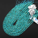 AAA Genuine Natural Blue Turquoise Faceted Thin Rondelle Saucer Beads Gemstone 15.5" Strand