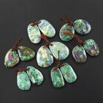 Natural Ruby Fuchsite Earring Pair Freeform Matched Gemstone Beads