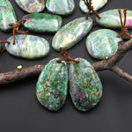 Natural Ruby Fuchsite Earring Pair Freeform Matched Gemstone Beads