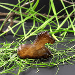 Hand-Carved Natural Brown Gray Black Horse Figurine Crystal Miniature
