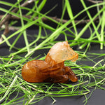 Hand-Carved Natural Golden Healer Quartz Horse Figurine Crystal Miniature
