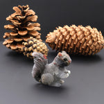 Hand-Carved Natural African Bloodstone Squirrel Figurine Crystal Miniature
