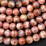 Natural Pink Rhodochrosite 4mm 5mm 6mm 7mm Smooth Round Beads 15.5" Strand