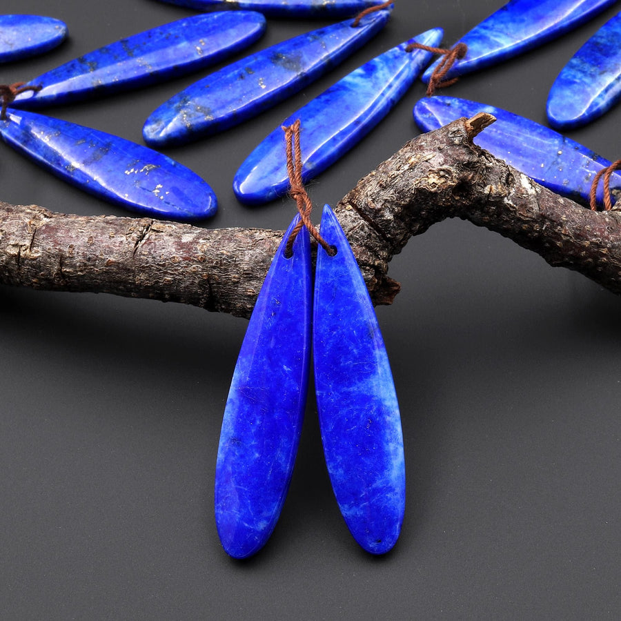AAA Natural Blue Lapis Earring Teardrop Matched Gemstone Beads Pair A44