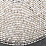AAA Genuine Freshwater Small Rice Seed Pearls White Oval Pearl 15.5" Strand