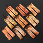Natural Fossil Coral Rectangle Earring Drilled Matched Gemstone Beads Pair