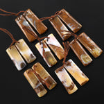 Natural Polka Dot Agate Earring Drilled Gemstone Short Rectangle Matched Beads Pair From Oregon