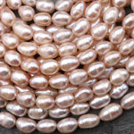 Genuine Natural Freshwater Pink Potato Oval Nugget Pearl 15.5" Strand