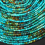 Genuine Natural Turquoise 2mm Faceted Round Beads Multicolor Blue Green Brown Gradient Ombre 15.5" Strand