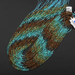 Genuine Natural Turquoise 2mm Smooth Round Beads Multicolor Blue Green Brown Gradient Ombre 15.5" Strand