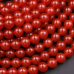 Natural Red Agate 4mm 6mm 8mm 10mm 12mm Round Beads Gemstone 15.5" Strand