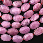 Genuine Natural Pink Ruby Smooth Oval Gemstone Beads 15.5" Strand