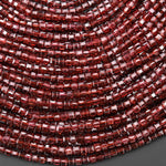AAA Natural Chocolate Malaya Garnet 2mm 3mm Faceted Cube Gemstone Beads 15.5" Strand