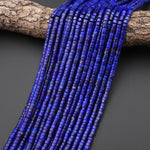 AAA Natural Blue Lapis 3mm 4mm 5mm 6mm Heishi Rondelle Beads 15.5" Strand