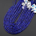 AAA Natural Blue Lapis 3mm 4mm 5mm 6mm Heishi Rondelle Beads 15.5" Strand