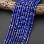 Natural Blue Lapis 6mm Smooth Heishi Rondelle Beads 15.5" Strand