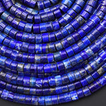 Natural Blue Lapis 6mm Smooth Heishi Rondelle Beads 15.5" Strand