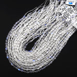 AAA Faceted Natural Rainbow Moonstone Oval 7x5mm Beads Dazzling Gemstone 15.5" Strand