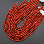 Natural Red Jasper 6mm Smooth Thin Rondelle Beads Thin Saucer 15.5" Strand
