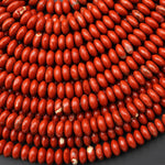 Natural Red Jasper 6mm Smooth Thin Rondelle Beads Thin Saucer 15.5" Strand