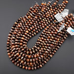 Tibetan Agate 6mm 8mm 10mm Round Beads Dzi Agate Brown Line Ring Matte Mala Antique Boho Beads 15.5" Strand
