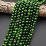 AAA Real Genuine Natural Green Chrome Diopside 8mm 10mm Round Gemstone Beads 15.5" Strand