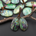 Natural Ruby Fuchsite Earring Pair Freeform Matched Gemstone Beads