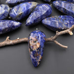 Natural Blue Sodalite Pendant Teardrop Translucent Crystal Pendulum