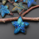 AAA Hand Carved Natural Starfish Pendant Side Drilled Gemstone Focal Bead