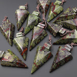Natural Dragon Blood Jasper Arrowhead Pendant Side Drilled Focal Stone Bead