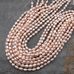 Genuine Natural Freshwater Pink Potato Oval Nugget Pearl 15.5" Strand