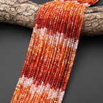 Sun Kissed Natural Carnelian 2mm Faceted Cube Beads Orange Gemstone 15.5" Strand