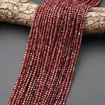 AAA Natural Chocolate Malaya Garnet 2mm 3mm Faceted Cube Gemstone Beads 15.5" Strand