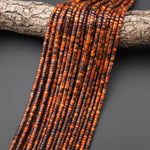 Rare Natural Red Tiger's Eye 4mm Heishi Beads 15.5" Strand