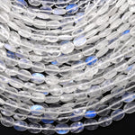 AAA Faceted Natural Rainbow Moonstone Oval 7x5mm Beads Dazzling Gemstone 15.5" Strand
