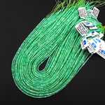AAA Natural Australian Green Chrysoprase Faceted 3mm Rondelle Beads 15.5" Strand