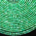 AAA Natural Australian Green Chrysoprase Faceted 3mm Rondelle Beads 15.5" Strand
