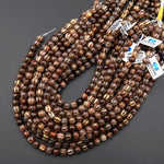 Tibetan Agate 8mm Round Beads Brown Dzi Agate Melon Pumpkin Mala Antique Boho Beads 15.5" Strand