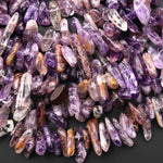 Natural Super 7 Freeform Chip Pebble Nugget Beads Top Side Drilled Gemstone 15.5" Strand