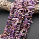 Natural Super 7 Freeform Chip Pebble Nugget Beads Top Side Drilled Gemstone 15.5" Strand