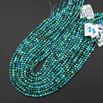 Genuine Natural Blue Green Brown Turquoise 2mm 3mm 4mm Smooth Round Gemstone Beads 15.5" Strand