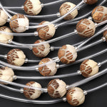 Natural Bodhi Root Palm Seed Prayer 12mm 13mm 14mm Beads Hand Carved Lotus Flower Meditation Mala Making Strand