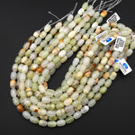 AAA Natural Green Calcite Barrel Beads Aka Afghanistan Jade 15.5" Strand
